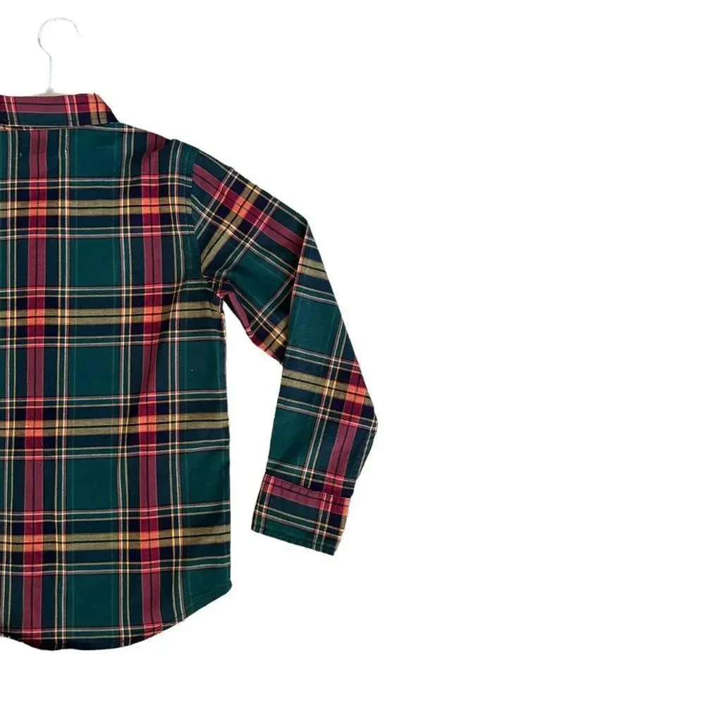 OLD NAVY | Green -Orange | PLAID SHIRT